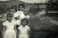 Ivana Angelika Pintířová - newly baptized with siblings and cousins, 1963