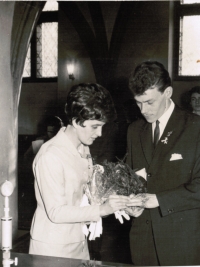 Wedding with Miluška, Novoměstská radnice, Prague, December 22, 1966