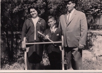 First holy communion with parents.
