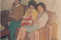 With daughter Vladimíra, grandson Jiří and second husband Jiří Pešek in 1976