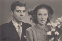 Wedding photo with Ladislav Vokatý, dated 1949