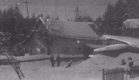 Domek rodiny Ulowetz v Loučovicích v zimě