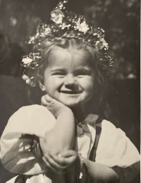 Little Svatava Mádrová in the traditional Pilsen costume