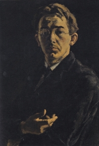 Self-portrait of the father, awarded the student prize of the Academy of Fine Arts

