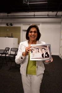 Ileana Puig showing the photo of her wedding with Ramón Puig during the interview in Miami 2021.