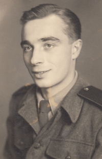 Miloslav Horníček during his military service, 1951