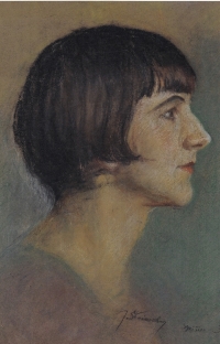 Portrét maminky Zdeňky Vojtěchové malovaný Josefem Štainochrem kolem roku 1935