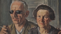 Manželé Vojtěchovi na portrétu od Josefa Štainochra kolem roku 1950