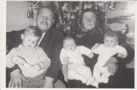 Peter Kubička with his family, Christmas 1970