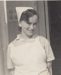 Mother as a medical nurse, 1955 