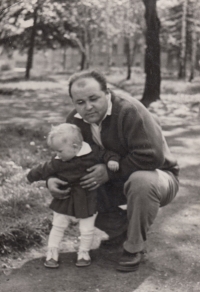 With the father, 1959 
