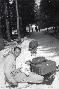With his daughter Katka in Krkonoše mountains, 1974 