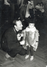 At the carnival in Modřany with his son Jirka, Prague 1983