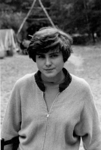 Lenka Karfíková na kurzu esperanta, 1978