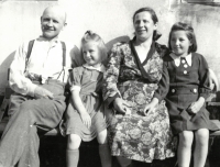 Jindřiška with her father (on the left), around 1944