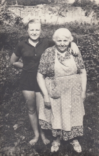 Daniela Brodská with her grandmother Anastázie, 1957
