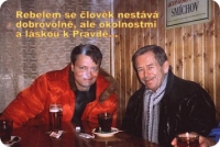 S Václavem Havlem, natáčení dokumentu Největší Čech, 2005