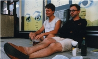 S Janem Hřebejkem na Letní filmové škole v Uherském Hradišti, 90. léta