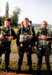 In paratrooper gear