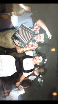 Anna with her husband at a dance party in Rajka