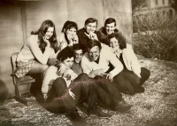 Karel Rajtmajer (back right) and his friends from Petrovice u Sušice