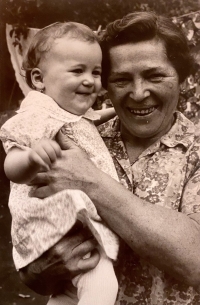 Mother Božena with her granddaughter