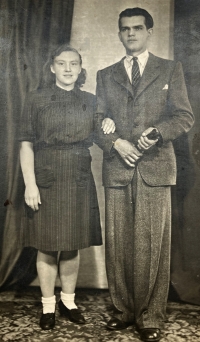 With his wife Katarina, 1946