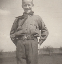 Jiří Dašek, první družina Medvědi, Těchonín, 1946