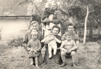 In the middle, Marie with her son Jan, Přeskače, the second half of the 1950s