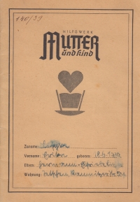 A handbook for mothers that Erika's mother got at the maternity hospital. It included a vaccination card