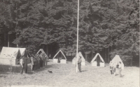 První skautský tábor v Hodicích, 1969