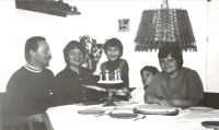 Mikuláš's family celebrates their daughter's birthday, Prague 1978
