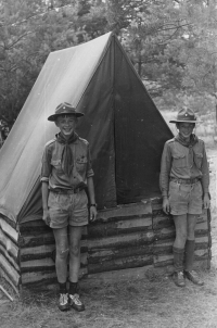 Dalibor and Jan Fundas in a scout camp, 1968