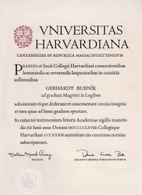 Diploma from Harvard