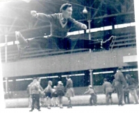 Gerhardt (Karel) Bubník as a figure skater, 1954