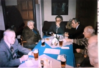 Sraz Svazu PTP, uprostřed Albín Blažek, vpravo Miloslav Paulíček, vlevo Pavel Krátký, Polička, cca 2011