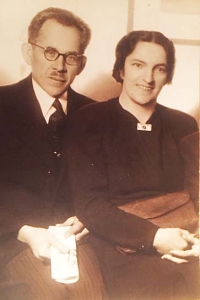 His grandfather, Josef David, with his grandmother, Antonie Davidová

