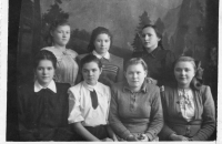 Dariya Hermak, first from the left in the front row, with Belarusian prisoners in the colony in Krasnobor - 1953 
