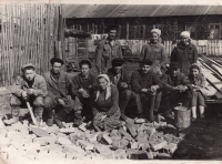 photo of the brigade, the first on the left side with a shovel - Stepan Prytula. The photo is kept by Bohdan Kostelny, a friend of Serhiy Prytula. They lived in neighboring villages, but met in the mine Yuzhnaya. 

