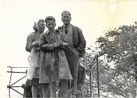 With his parents Marie and Josef Moskal