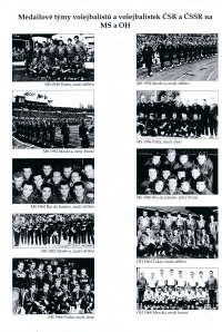 Fotografický přehled úspěchů československého volejbalu na mistrovstvích světa a olympijských hrách