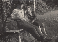 Věra Štarmanová se svým budoucím manželem Josefem Cinkem, 1960