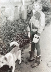 Magdaléna Mruškovičová with her first dog Ferda