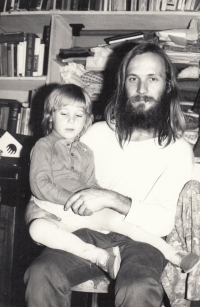 Miroslav Němejc with his son, 1976