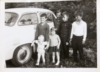 Rostislav Čurda with brother and cousins in 1960s