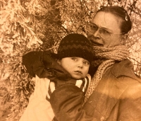 Irena Wünschová a její syn Ondřej, 1987 