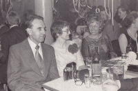 Jana Singerová on the left with a man at a student ball in Vrchlabí in 1980