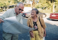 Jana Singer in Baunatal, Germany, with a family friend, 2003