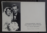 Wedding card, 1950