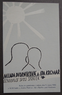 Svatební oznámení, 1950